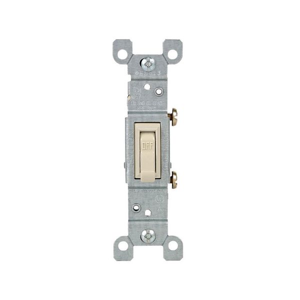 Interruptor de palanca unipolar, 15 A, sin conexión a tierra, marfil. 01451-ICP Leviton