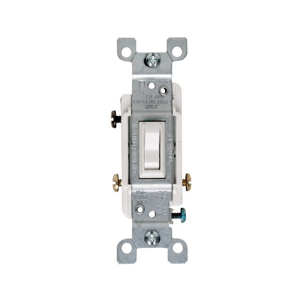 Interruptor de palanca, 3 vías, 15 A, sin conexión a tierra, blanco. 01453-WCP Leviton
