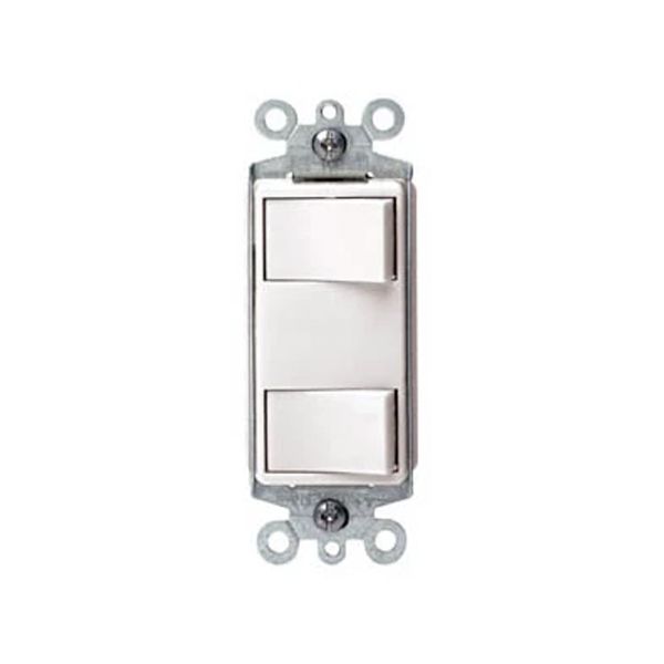 Interruptor doble balancín, 15 A, blanco. 01754-00W Leviton
