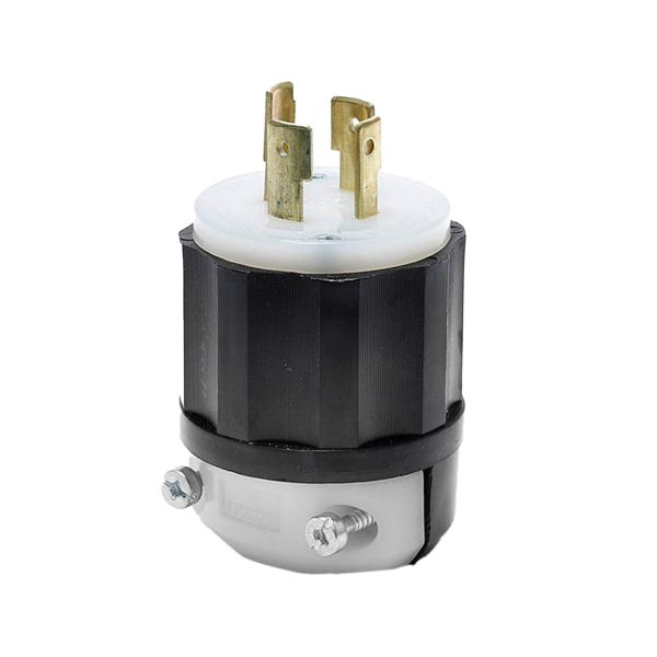 Clavija con seguro, 20 A, 277 V, negro/blanco. 02331-000 Leviton