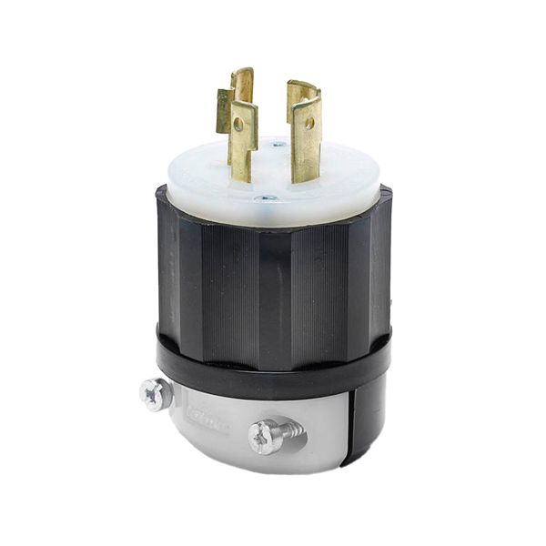 Clavija con seguro, 20 A, 250 V, negro/blanco. 02421-000 Leviton