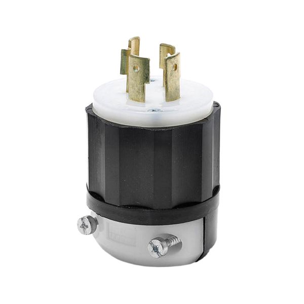 Clavija con seguro, 20 A, 480 V, negro/blanco. 02431-000 Leviton