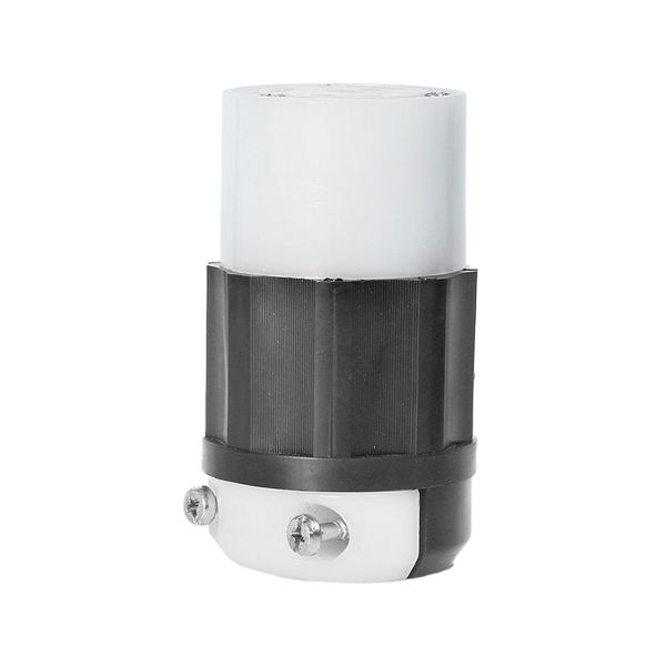Conector con seguro, 20 A, 480 V, negro/blanco. 02433-000 Leviton