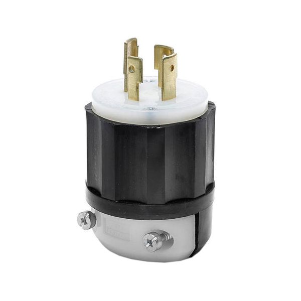 Clavija con seguro, 20 A, 277/480 V, negro/blanco. 02451-000 Leviton