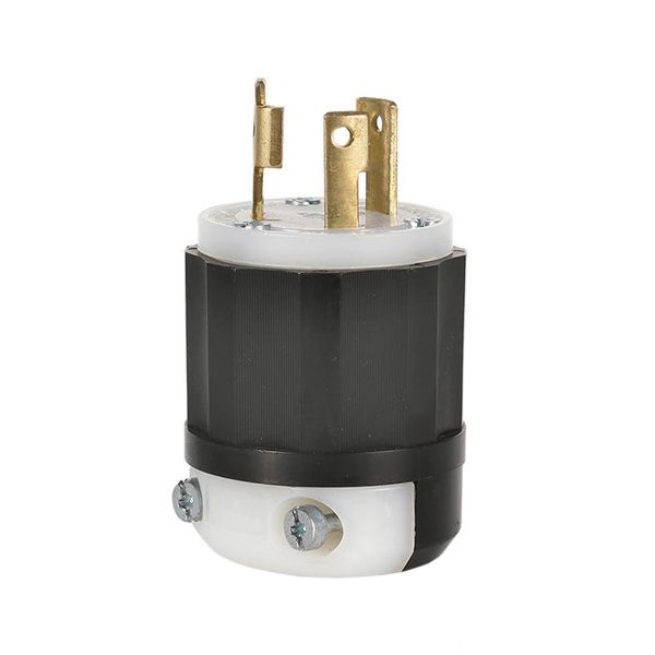 Clavija con seguro, 30 A, 125 V, negro/blanco. 02611-000 Leviton