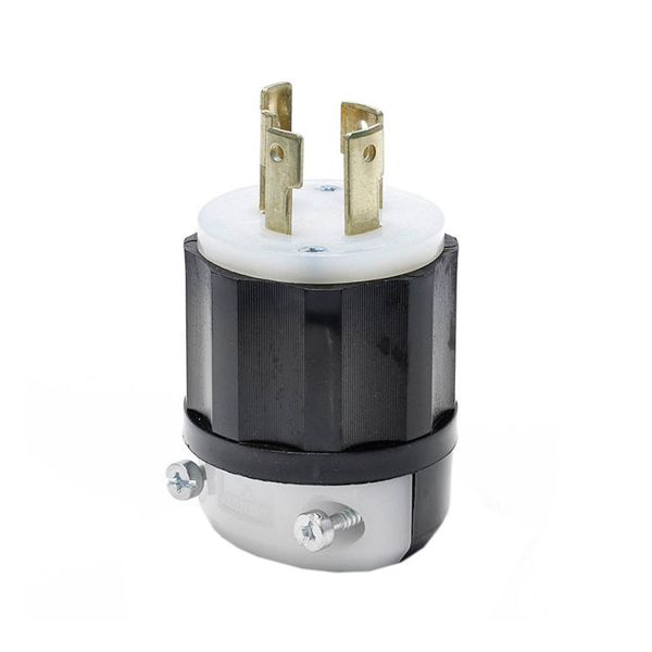 Clavija con seguro, 30 A, 250 V, negro/blanco. 02721-000 Leviton
