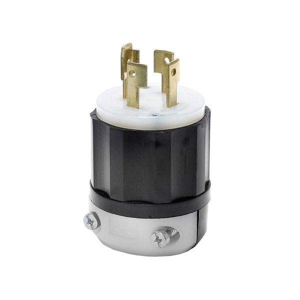 Clavija media vuelta con seguro, 30 A, sin conexión a tierra. 03431-00C Leviton
