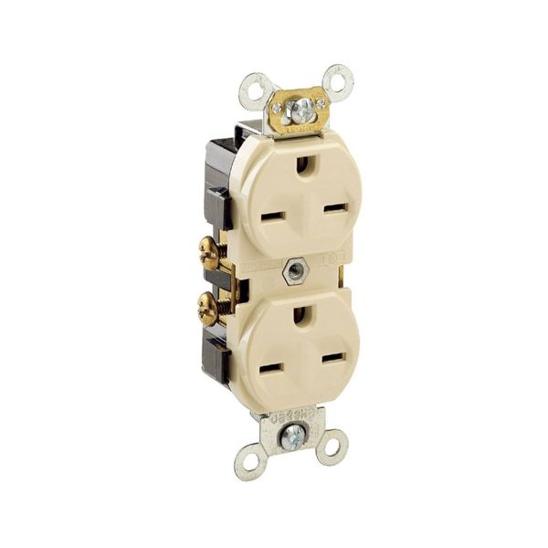 Receptáculo dúplex con puesta a tierra automática, 15 A, marfil. 05028-00I Leviton