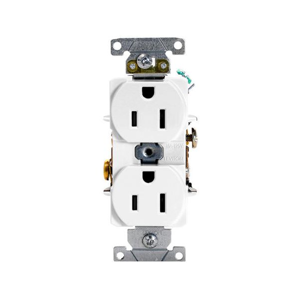 Receptáculo dúplex con puesta a tierra automática, 15 A, blanco. 05262-0SW Leviton
