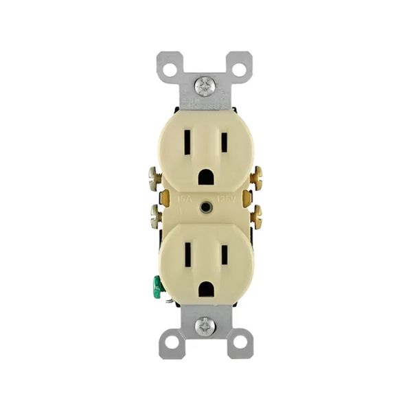 Receptáculo dúplex polarizado, 15 A, marfil. 05320-ICI Leviton