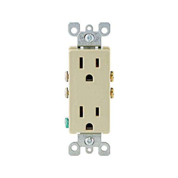 Receptáculo dúplex con conexión a tierra, 15 A, marfil. 05325-00I Leviton