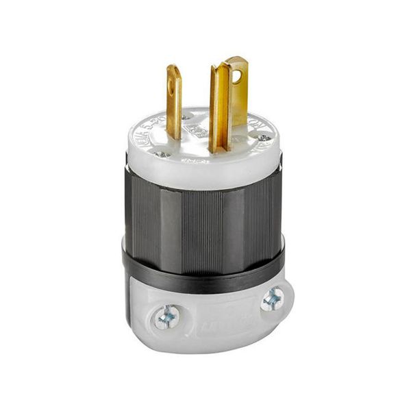 Clavija de hoja recta, 20 A, con conexión a tierra. 05366-00C Leviton