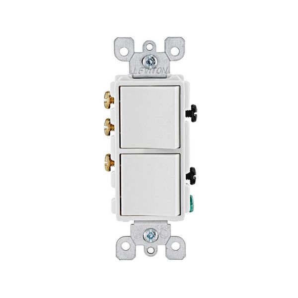 Interruptor unipolar de 3 vías, con conexión a tierra, 15 A, blanco. LV-05641-00W Leviton