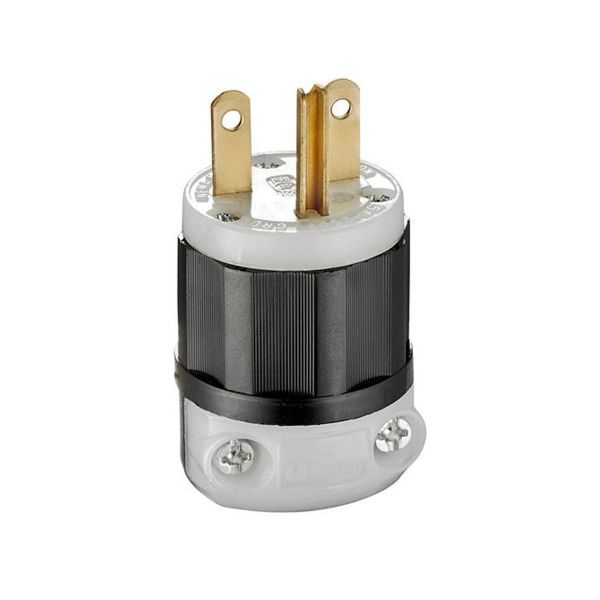 Clavija de hoja recta, 15 A, con conexión a tierra. 05666-00C Leviton
