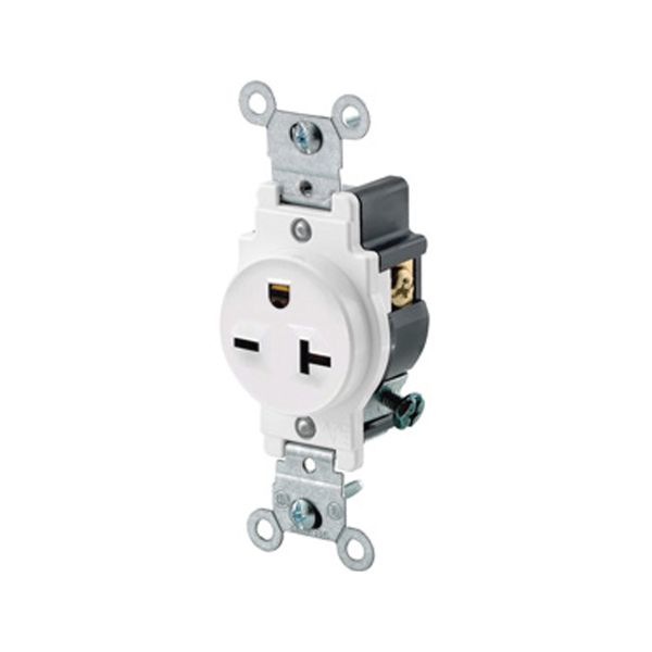 Receptáculo sencillo, 20 A, 2 polos, blanco. 05821-00W Leviton