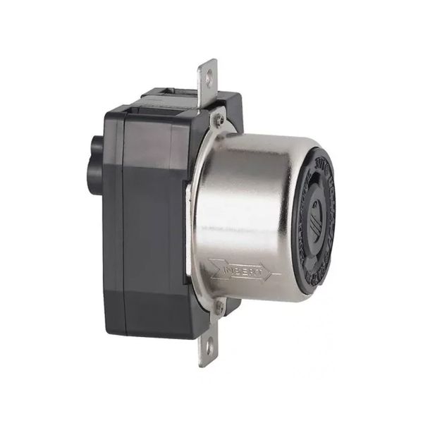 Receptáculo fijo con conexión a tierra, 50 A, negro/blanco. 07379-000 Leviton