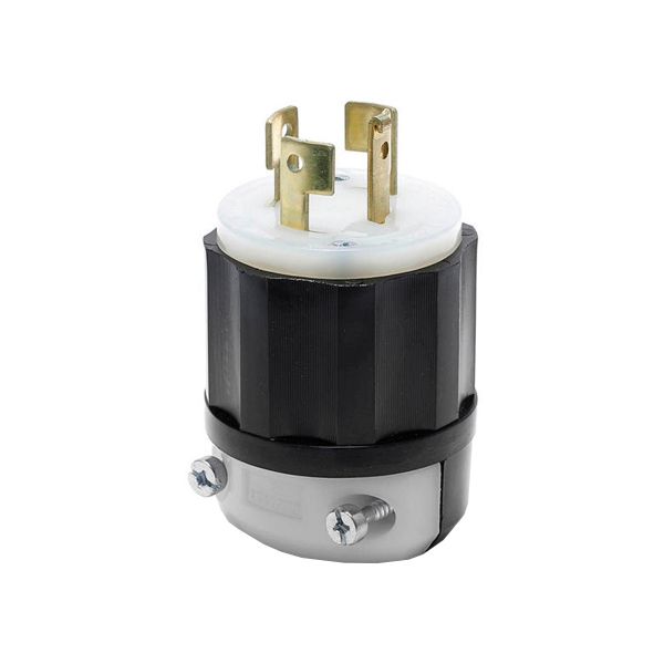 Clavija media vuelta con seguro, 20 A, sin conexión a tierra. 07411-00C Leviton