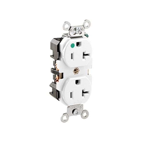 Receptáculo dúplex con puesta a tierra automática, 20 A, blanco. 08300-00W Leviton