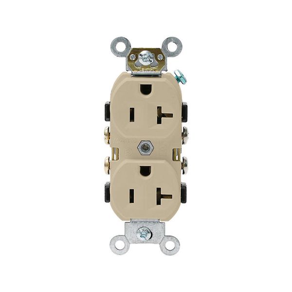Receptáculo dúplex con conexión a tierra automática, 20 A, marfil. 0CR20-00I Leviton