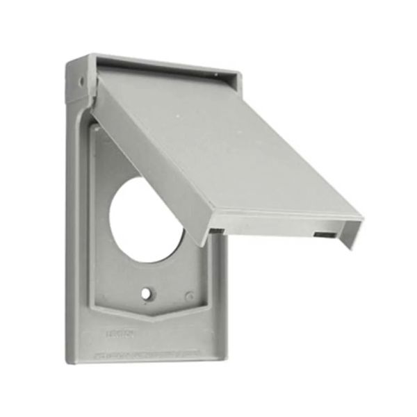 Cubierta impermeable gris, para contacto redondo. 4980-GY Leviton
