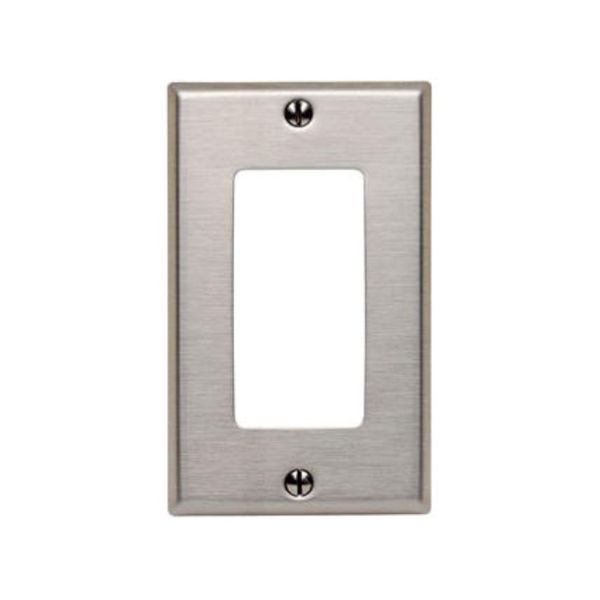 Placa de 1 módulo, acero inoxidable. 84401-040 Leviton