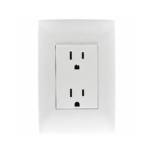 Receptáculo con placa dúplex, entrada a tierra, blanco. CI0-TCT2P-BLA Leviton