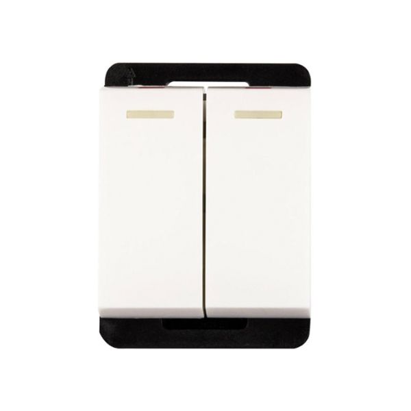 Interruptor doble 1/2", 1 polo, blanco. L40-INTER-D2B Leviton