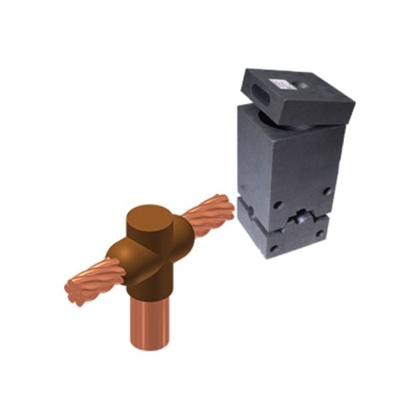 Molde "T" puesta a tierra, varilla 5/8", calibre 4/0. B550N Burndy by Hubbell