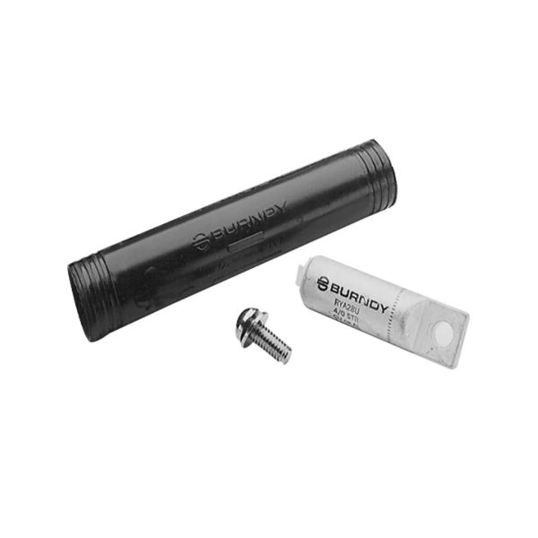 Kit de terminal de aluminio con funda termocontractil y tornillo, calibre cobre 2-4, aluminio 2-4. RYA4UC Burndy by Hubbell