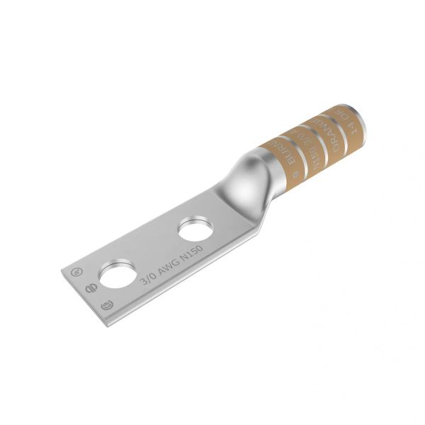 Zapata de compresión, calibre 3/0, 2 barrenos. YA27-2N Burndy by Hubbell