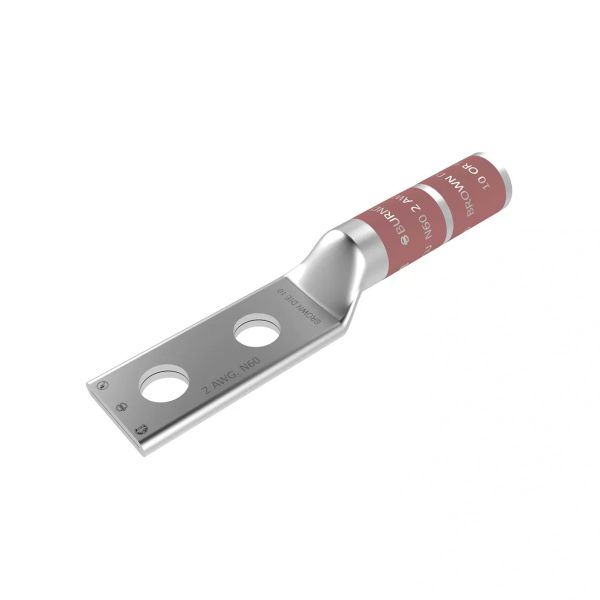 Zapata de compresión, calibre 2, 2 barrenos. YA2C-2N Burndy by Hubbell