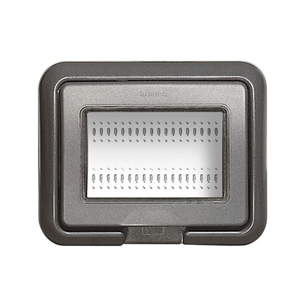 Placa para intemperie, 3 módulos, gris oscuro. 24603L Bticino