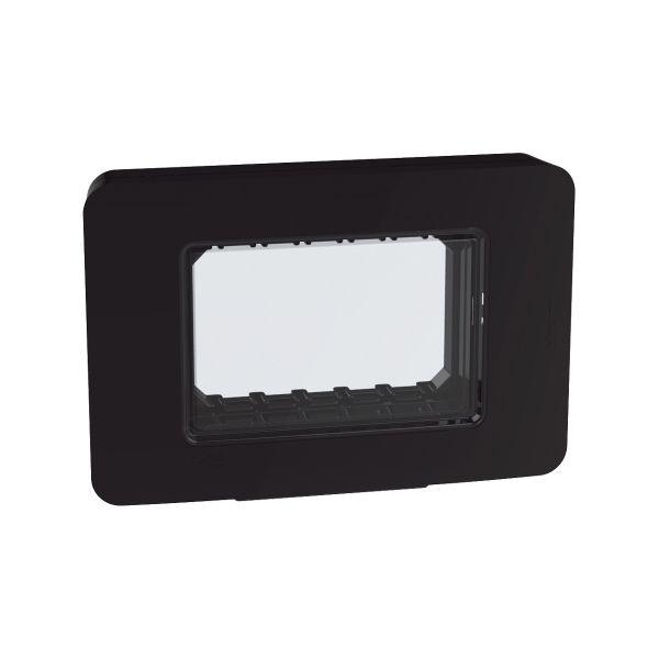 Tapa para intemperie, 3 módulos, negro mate. 28603BQ Bticino