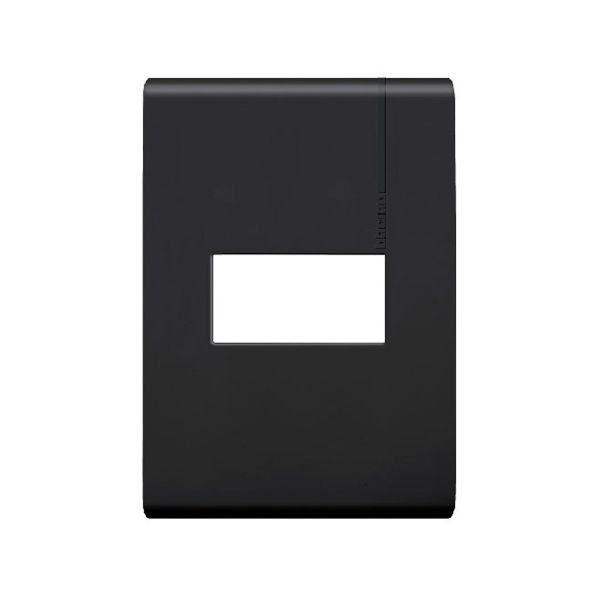 Placa de 1 módulo, con chasis de resina, negro mate. E5N1PTLN Bticino
