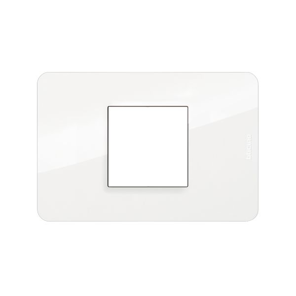 Placa de resina de 2 módulos centrados, blanco. JA4819JWQ Bticino