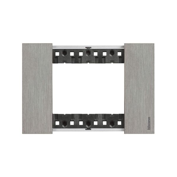 Placa de 3 módulos, acero. KA4803ZG Bticino