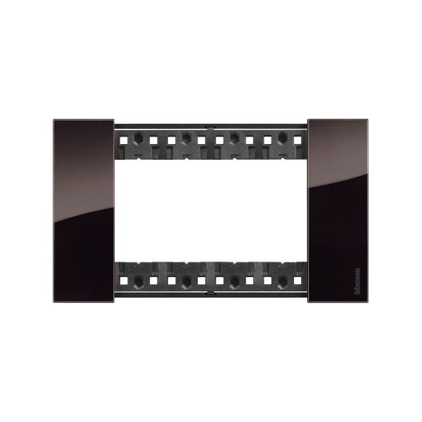 Placa de 4 módulos, negro. KA4804DG Bticino
