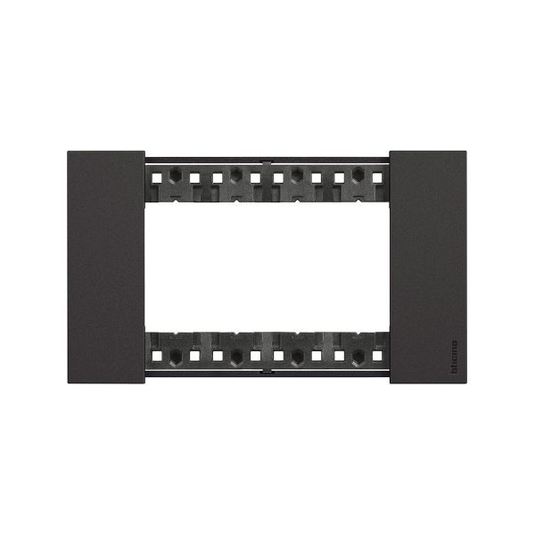 Placa de 4 módulos, negro. KA4804KG Bticino