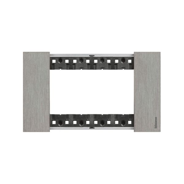 Placa de 4 módulos, acero. KA4804ZG Bticino