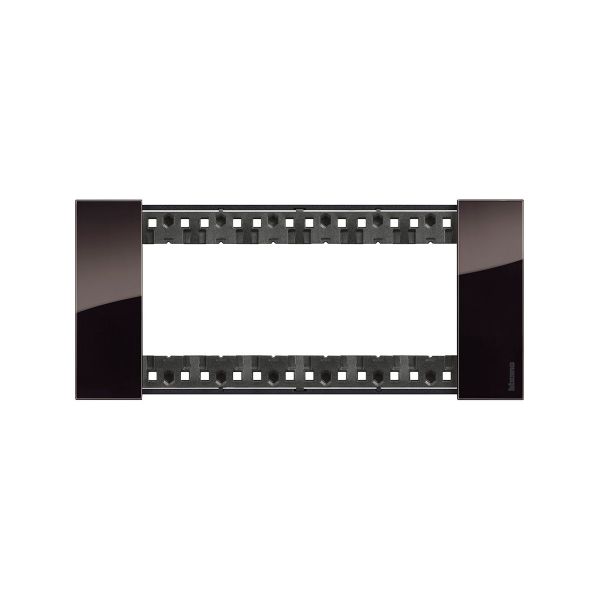 Placa de 6 módulos, negro. KA4806DG Bticino