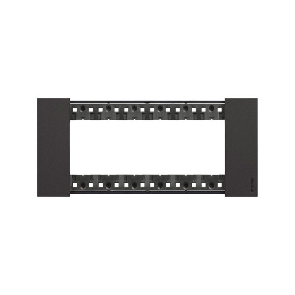 Placa de 6 módulos, negro. KA4806KG Bticino