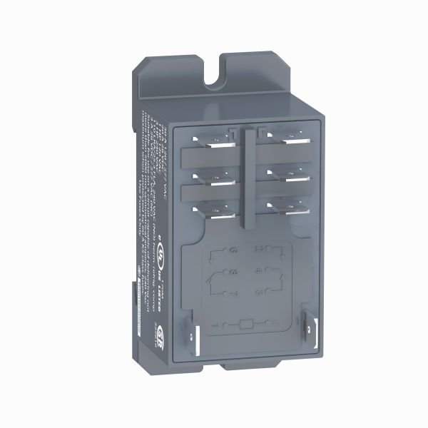 Relevador de potencia, montaje en riel DIN o panel, 30A, 2CO, 120V CA. RPF2BF7 Schneider Electric