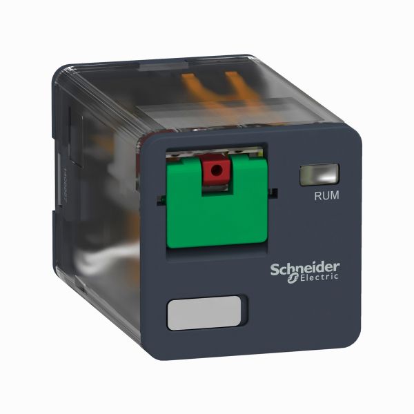 Relevador de enchufe universal, 10A, 3CO, botón de prueba bloqueable. RUMC31F7 Schneider Electric