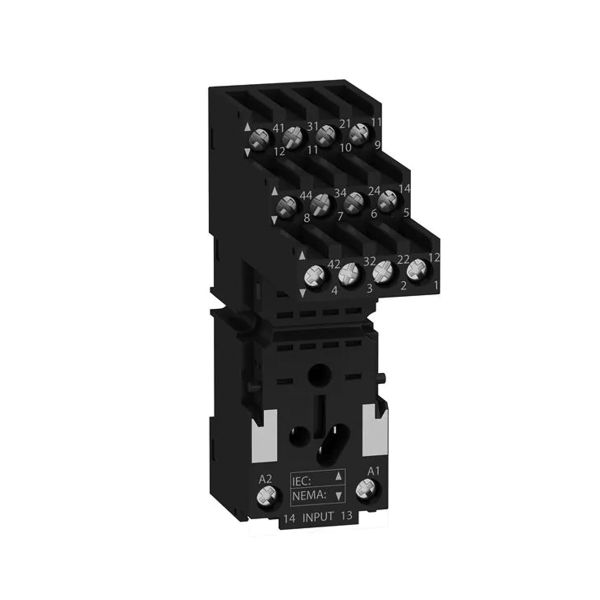 Socket, para relés RXM2/RXM4, conectores de tornillo, contacto separado. RXZE2S114M Schneider Electric