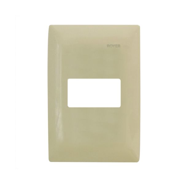 Placa de 1 módulo horizontal, marfil. 100-6201V Royer