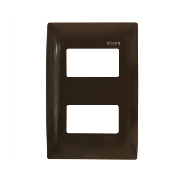 Placa de 2 módulos distanciados, chocolate. 100-6202B Royer