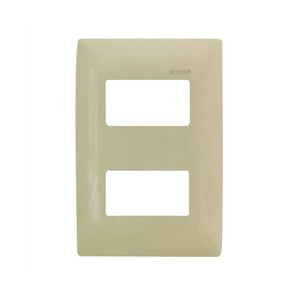 Placa de 2 módulos distanciados, marfil. 100-6202V Royer