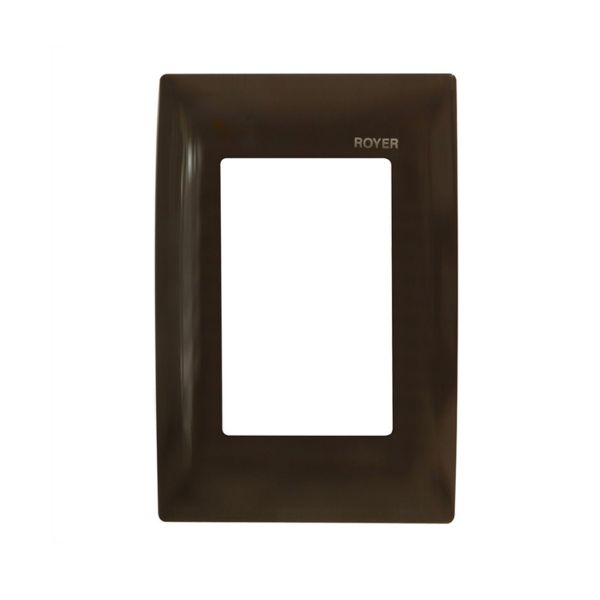 Placa de 3 módulos con soporte, chocolate. 100-6204B Royer