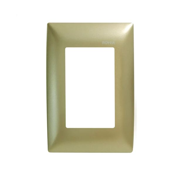 Placa de 3 módulos sin tornillo, champagne. 100-6204NCH Royer