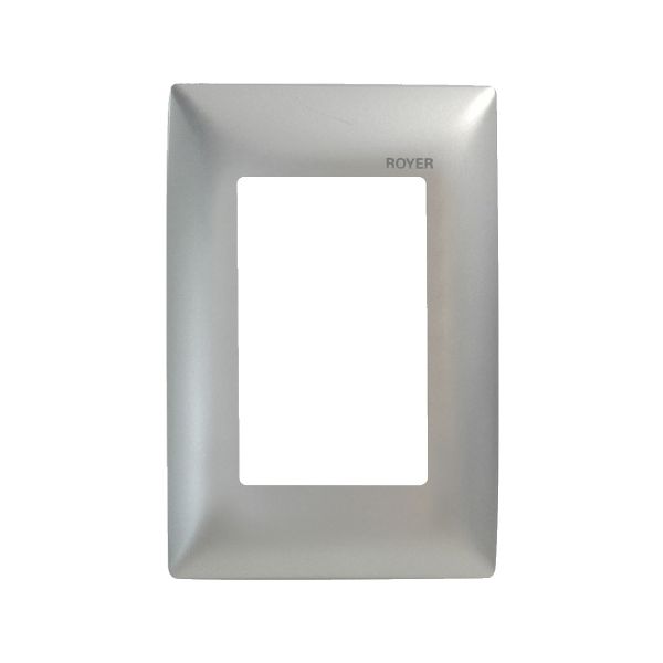 Placa de 3 módulos con soporte, plata. 100-6204S Royer